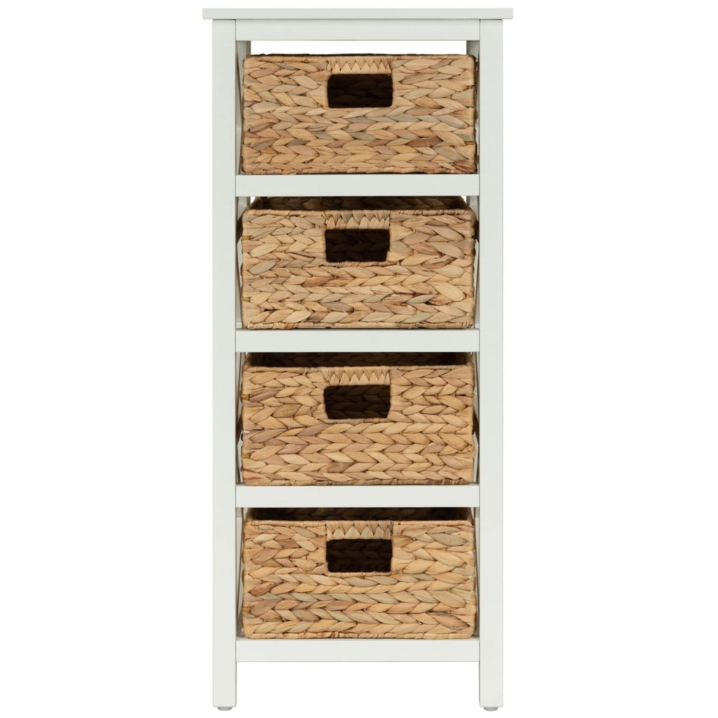 4 Tier X-Side Storage Cabinet White C487