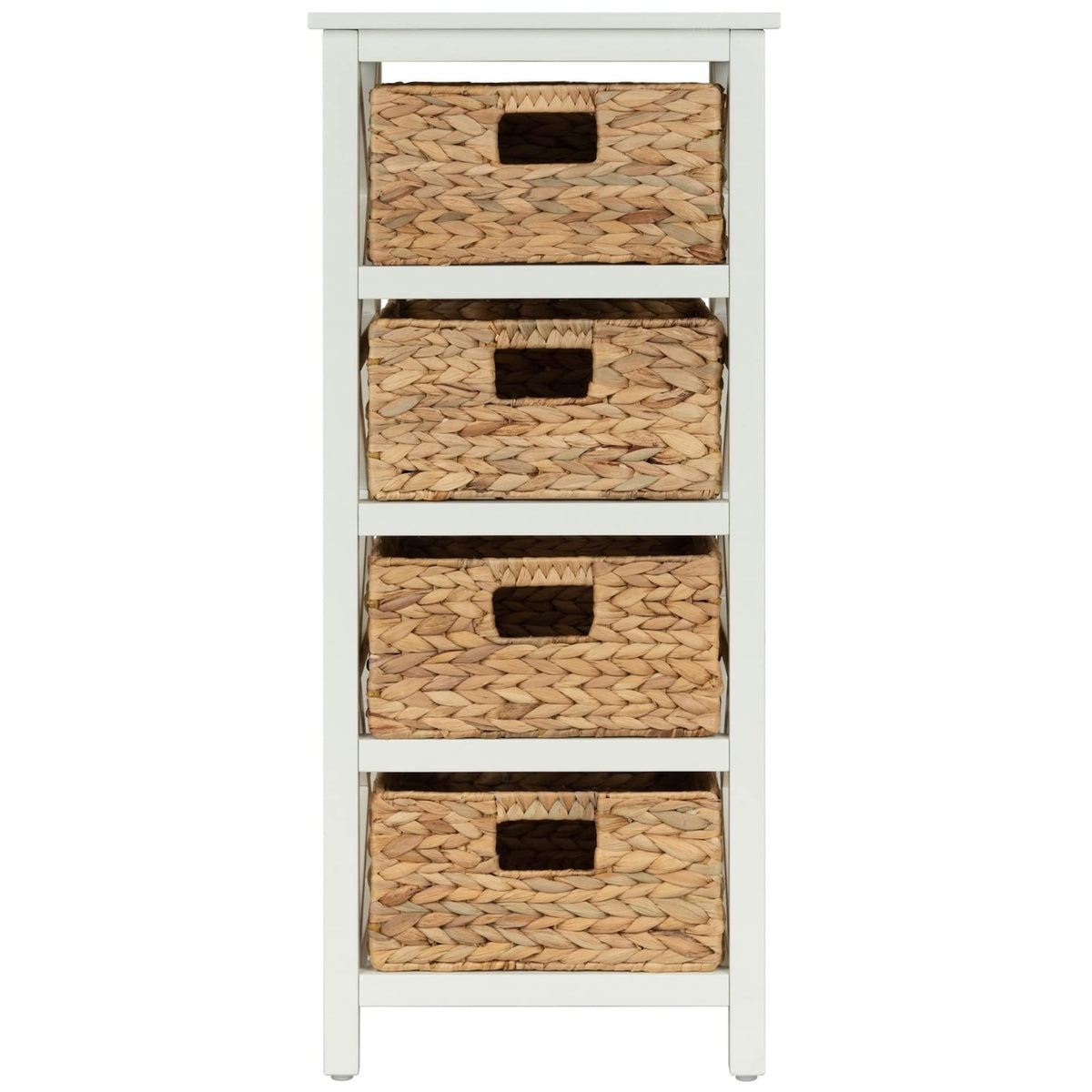 4 Tier X-Side Storage Cabinet White C487