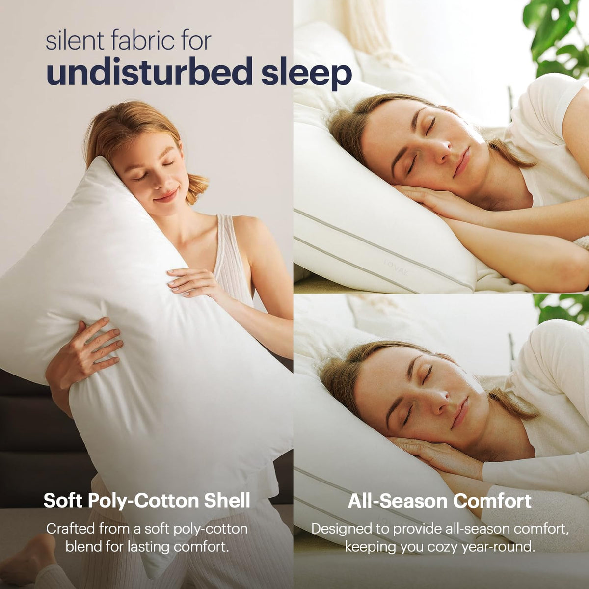 White Down Alternative Bed Pillows Set of 2 King W1607