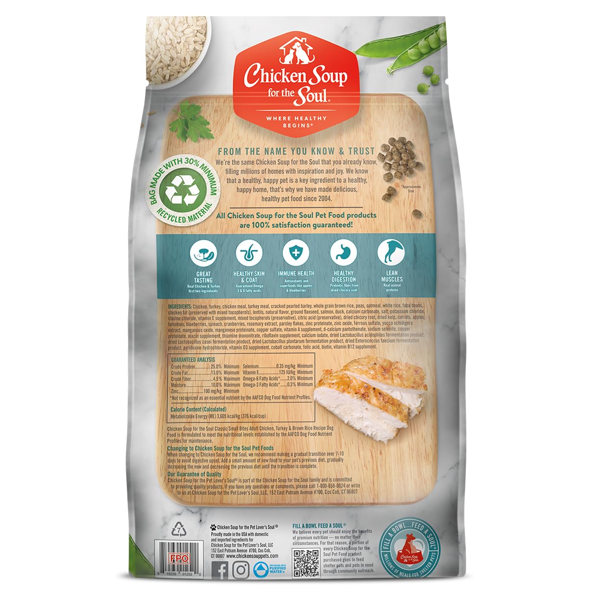Natural Premium Small Bites Adult Dry Dog Food, Chicken, Brown Rice & Turkey 28lb C602