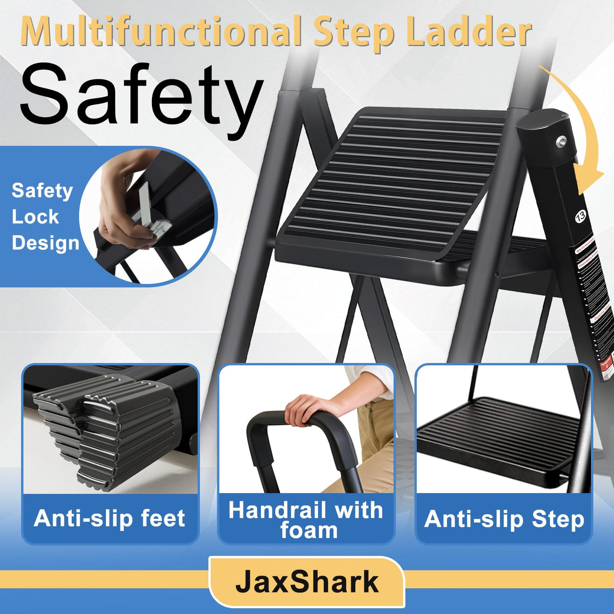 Folding Step Stool with Handrail S31153