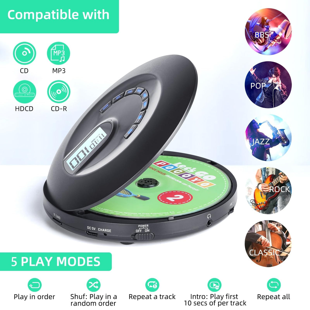 Portable CD Player with Headphone A393220