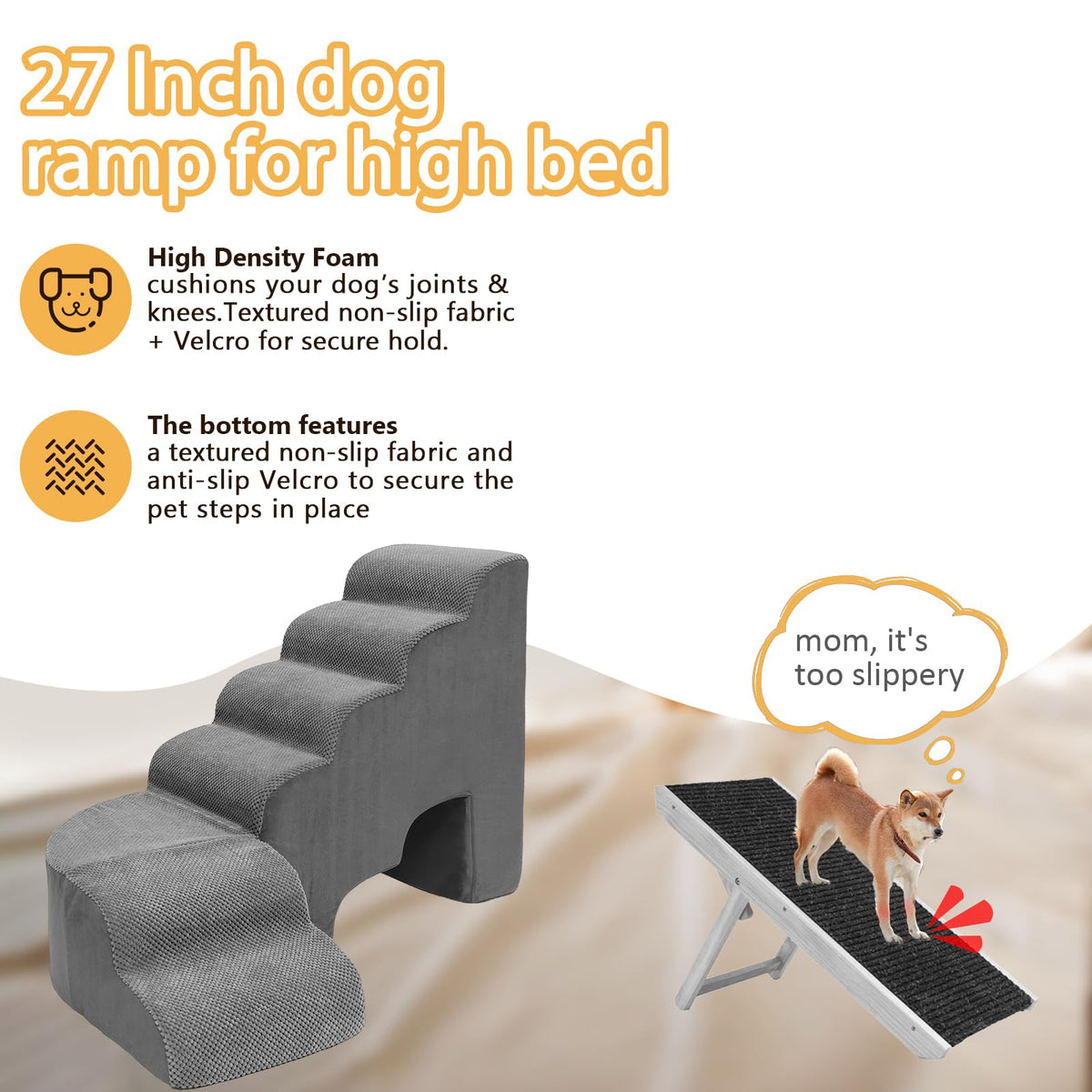 L Shaped 6 Steps Dog Stairs H881