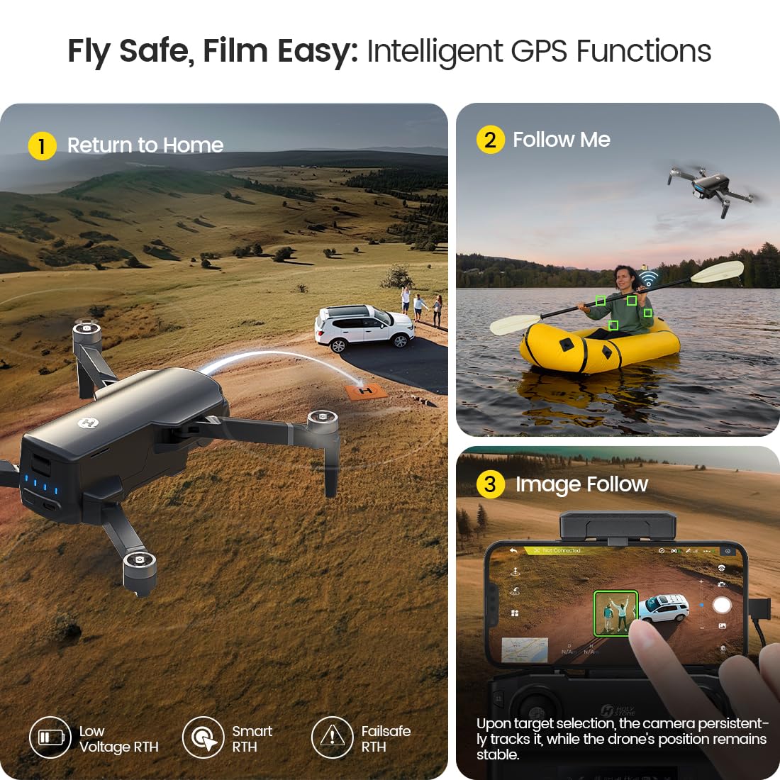 GPS 4K UHD Camera Foldable FPV RC Quadcopter R92351