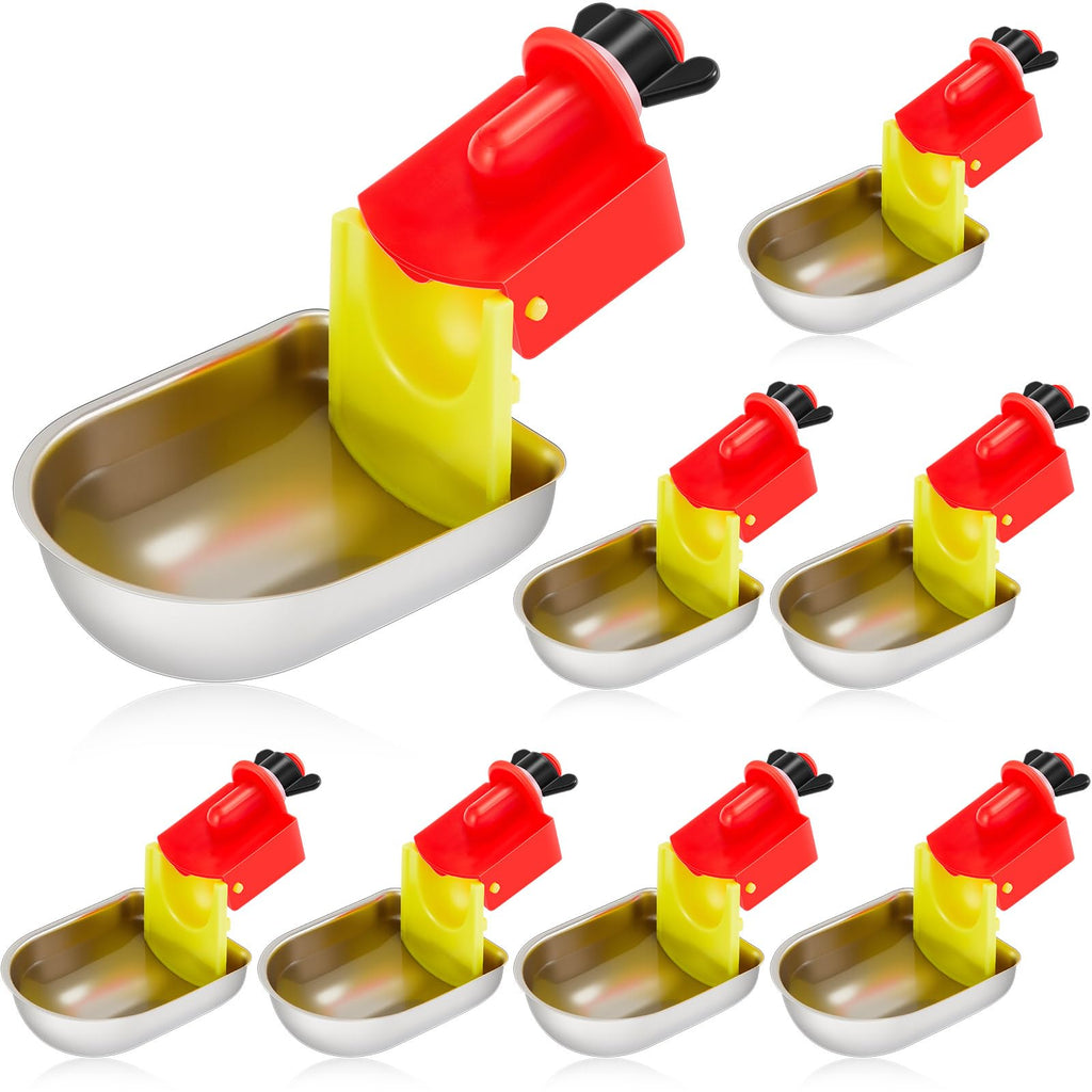 8 Pack Stainless Steel Auto Fill Chicken Waterer Cups Z241