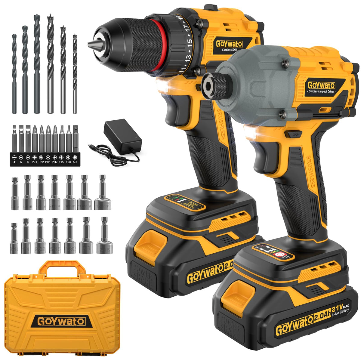 21V Brushless Cordless Drill & Impact Driver Combo Kit Y4819