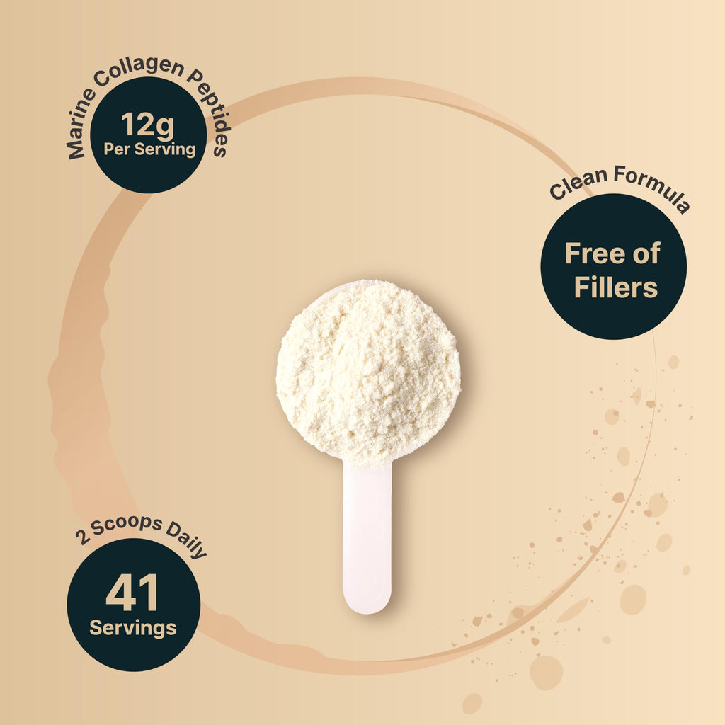Marine Collagen Powder, 500g Hydrolyzed Type I & III Peptides, Unflavored A66123
