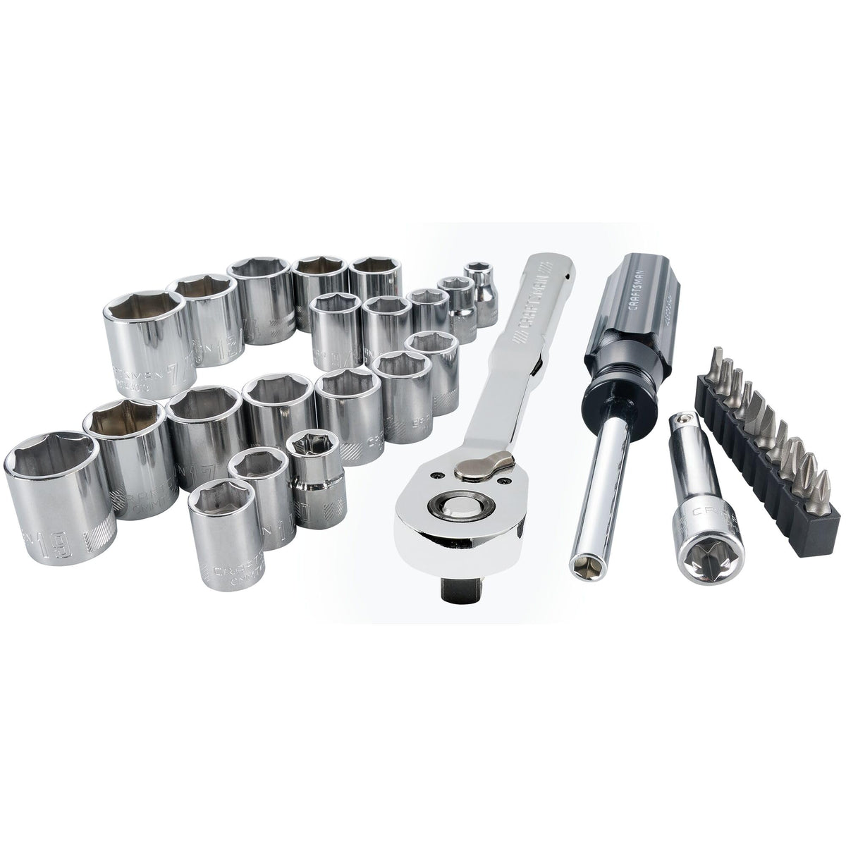 33 Piece 3/8 Inch Drive SAE/Metric Mechanics Tool Set Z19398