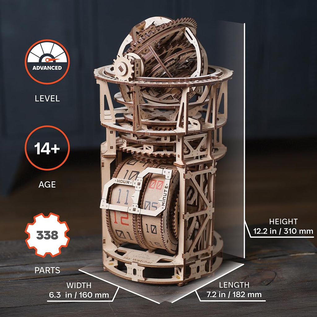Wooden 3D Puzzle Mechanical Clock Kit T8853