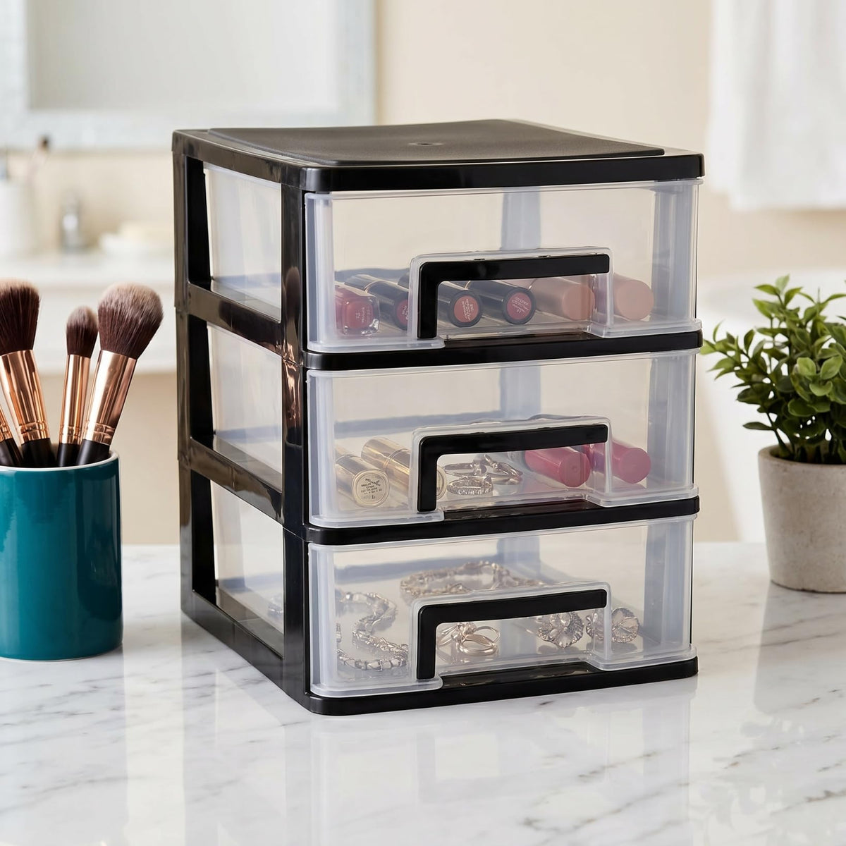 3 Drawer Plastic Desk Organizer V533