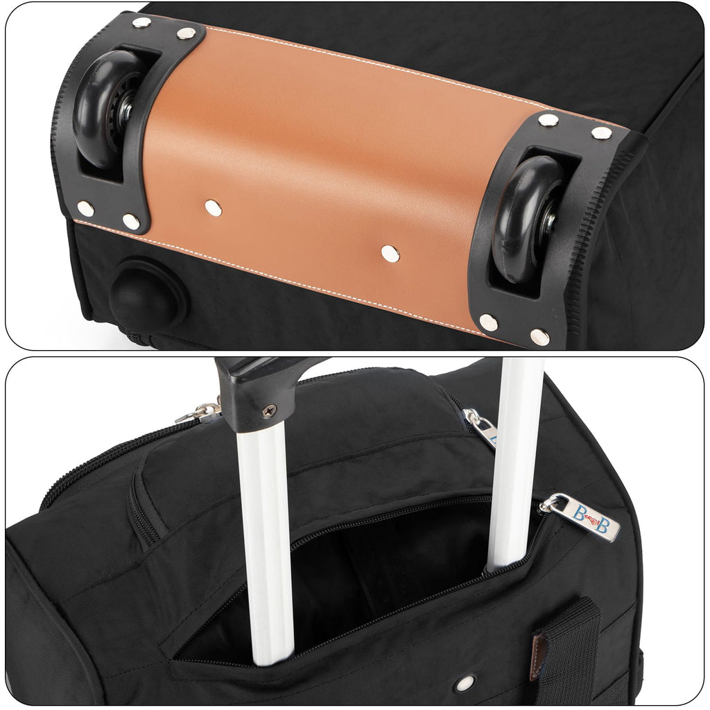 17x13x8 Inches Rolling Underseat Travel Bag Black Z63267
