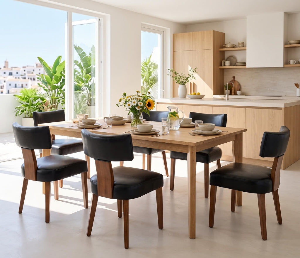 Black Set of 6 PU Leather Upholstered Dining Chairs O829130