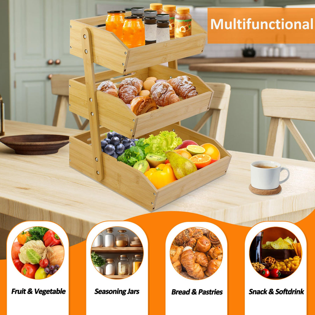 3 Tier Bamboo Fruit Basket T1455