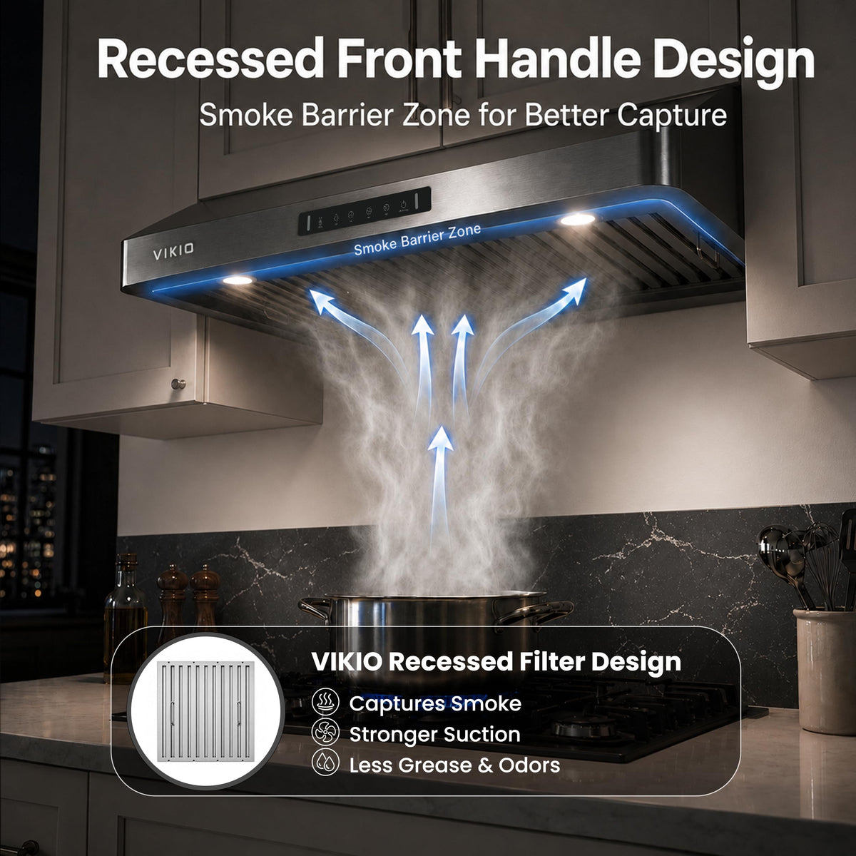 30 Inch 980 CFM Stainless Steel Under Cabinet Range Hood S7445