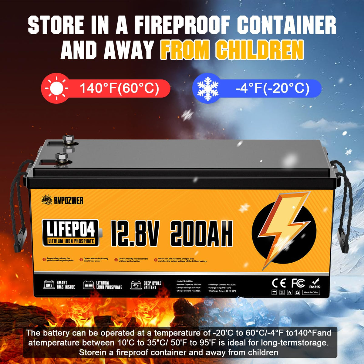 12V 200Ah LiFePO4 Lithium Battery 2 Pack X797