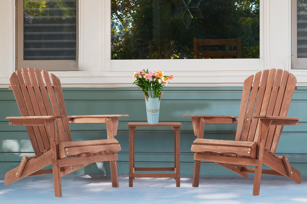 Wooden Folding Adirondack Chair Set of 2 Q36292