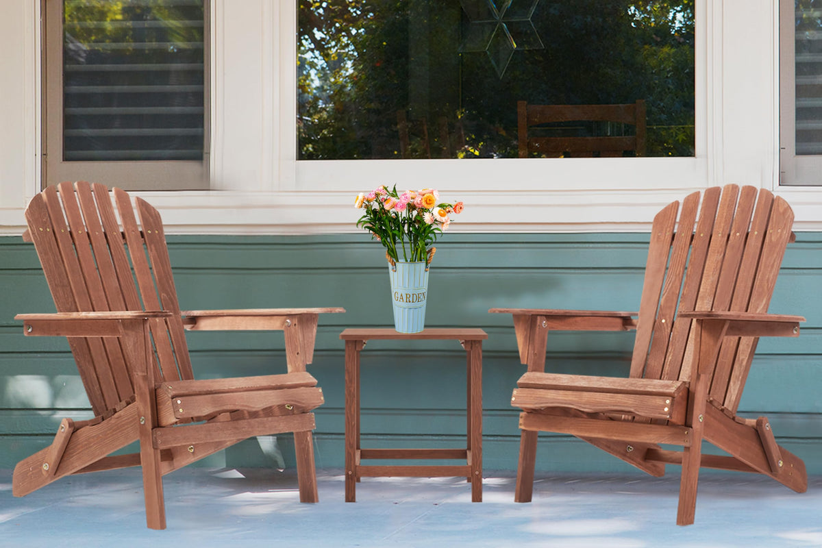 Wooden Folding Adirondack Chair Set of 2 Q36292