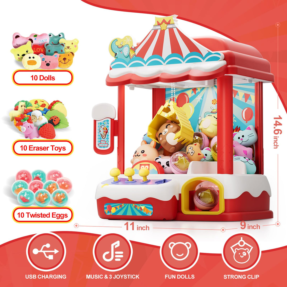 Claw Machine with 30 Mini Prizes N86950