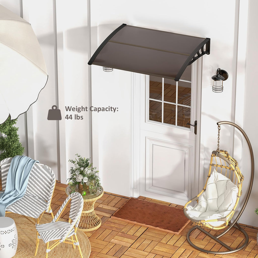 46”x38” UPF 50+ Polycarbonate Window Door Awning R79678