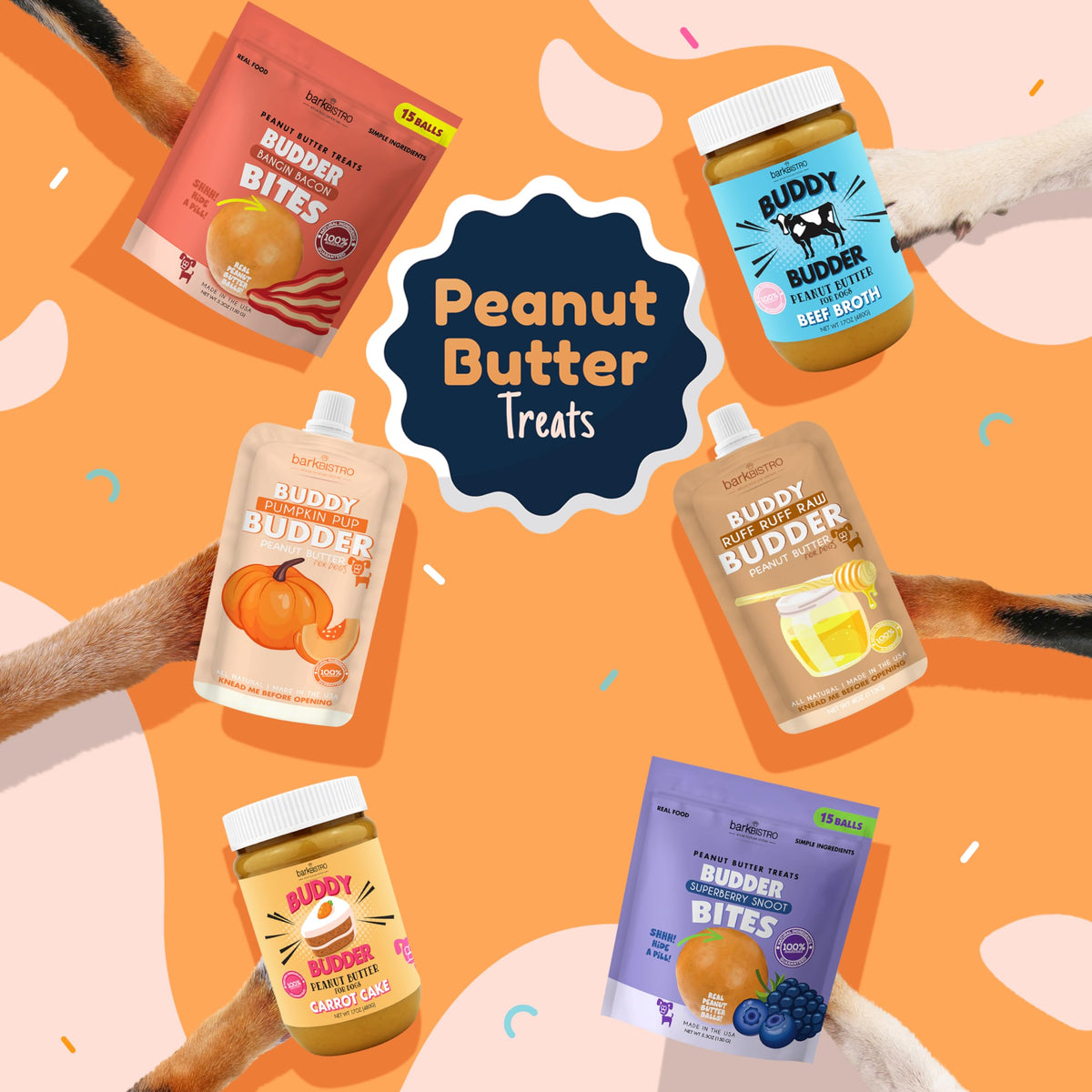 100% Natural Dog Peanut Butter Set of 3 17oz Jars D76216