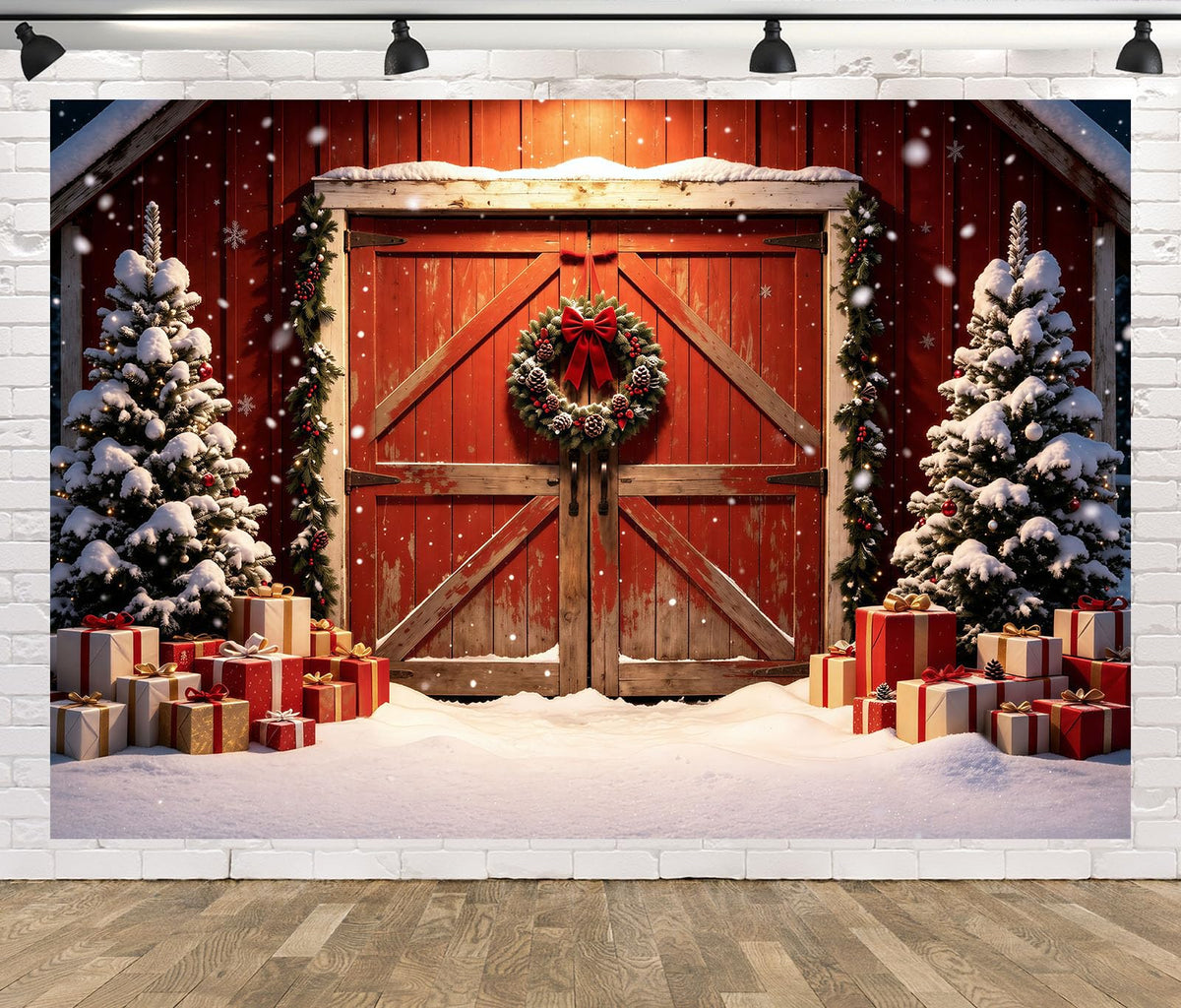 12x10ft Fabric Christmas Backdrop R5819