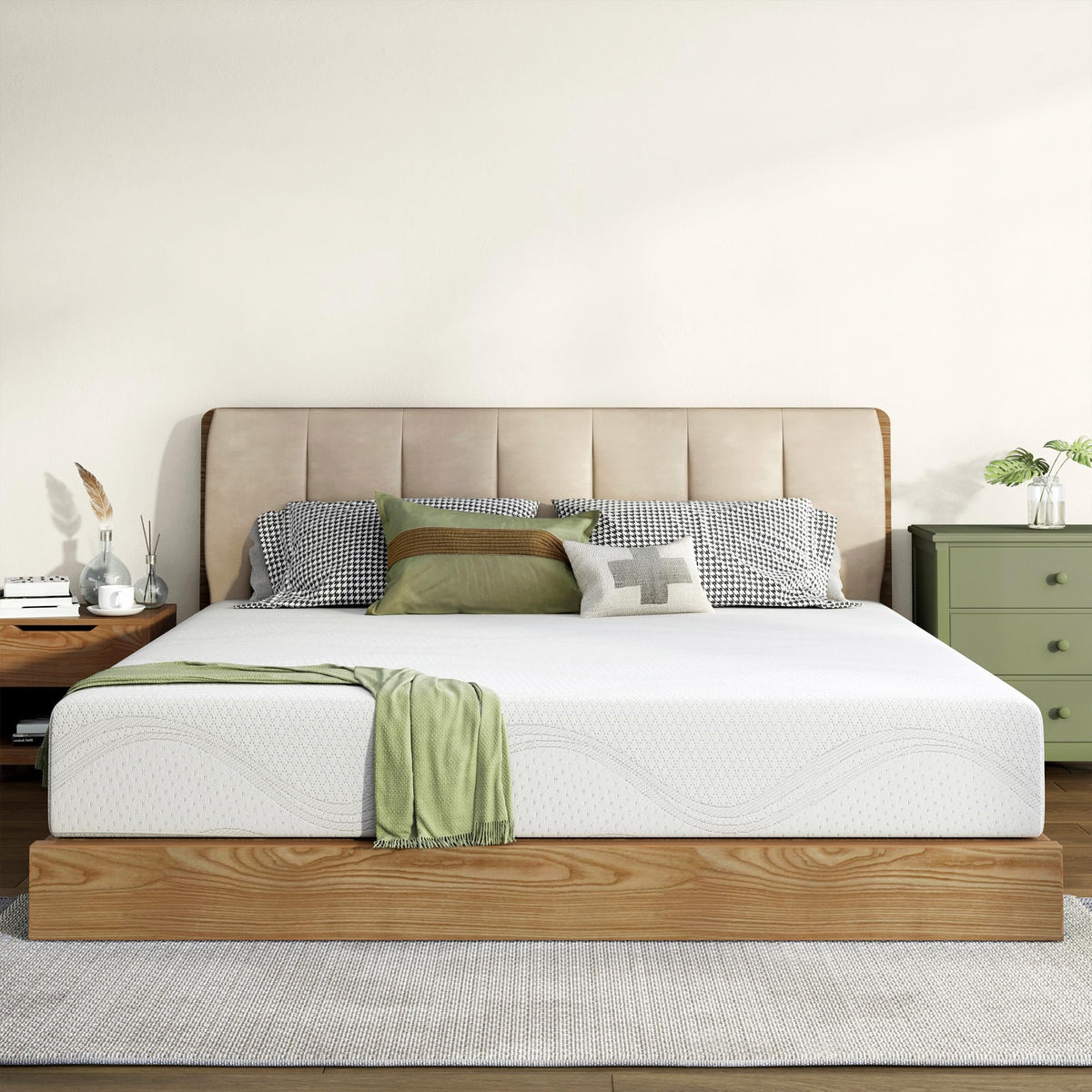 6 Inch Green Tea Gel Memory Foam Mattress S6558