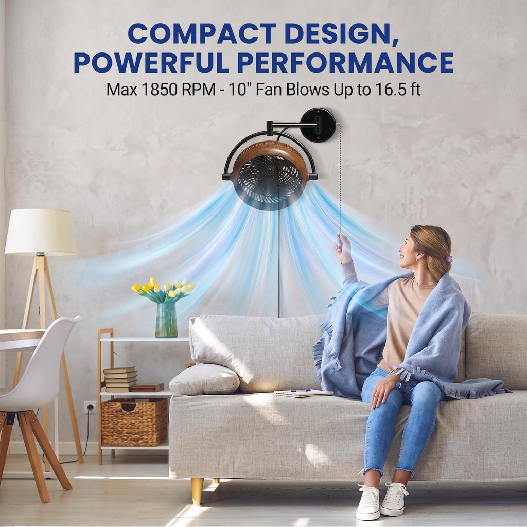 10 Inch Oscillating Wall Mount Fan T5108