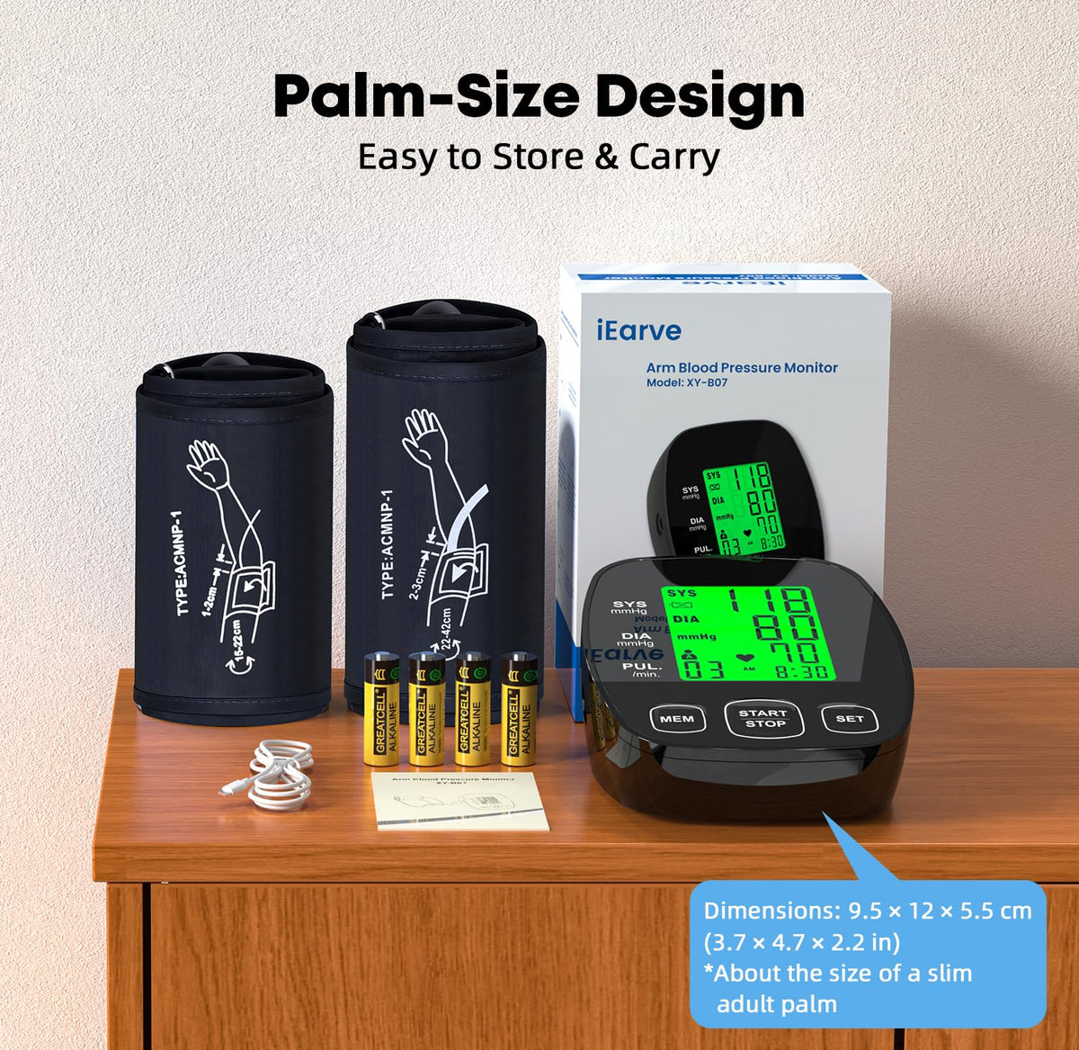 Blood Pressure Monitor with 2 Size Cuffs Q4302