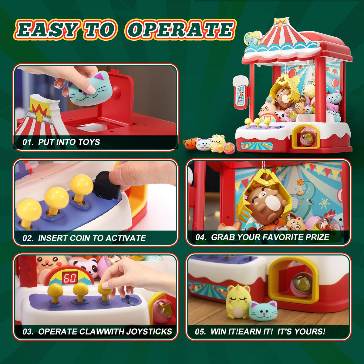 Claw Machine with 30 Mini Prizes N86950