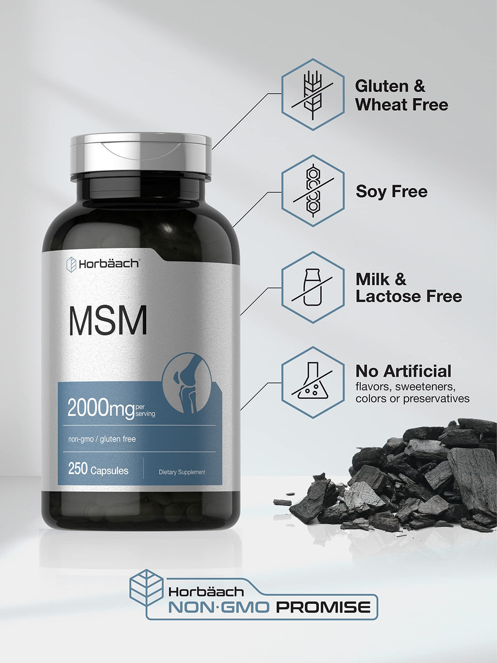 MSM Methylsulfonylmethane 2000mg 250 Capsules W9323