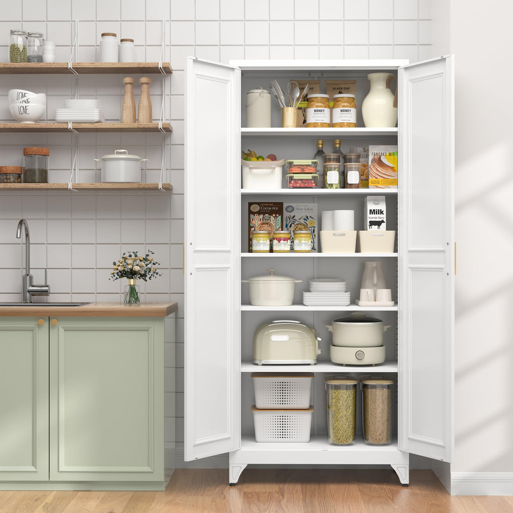 75" Metal Kitchen Pantry Cabinet with Doors L248