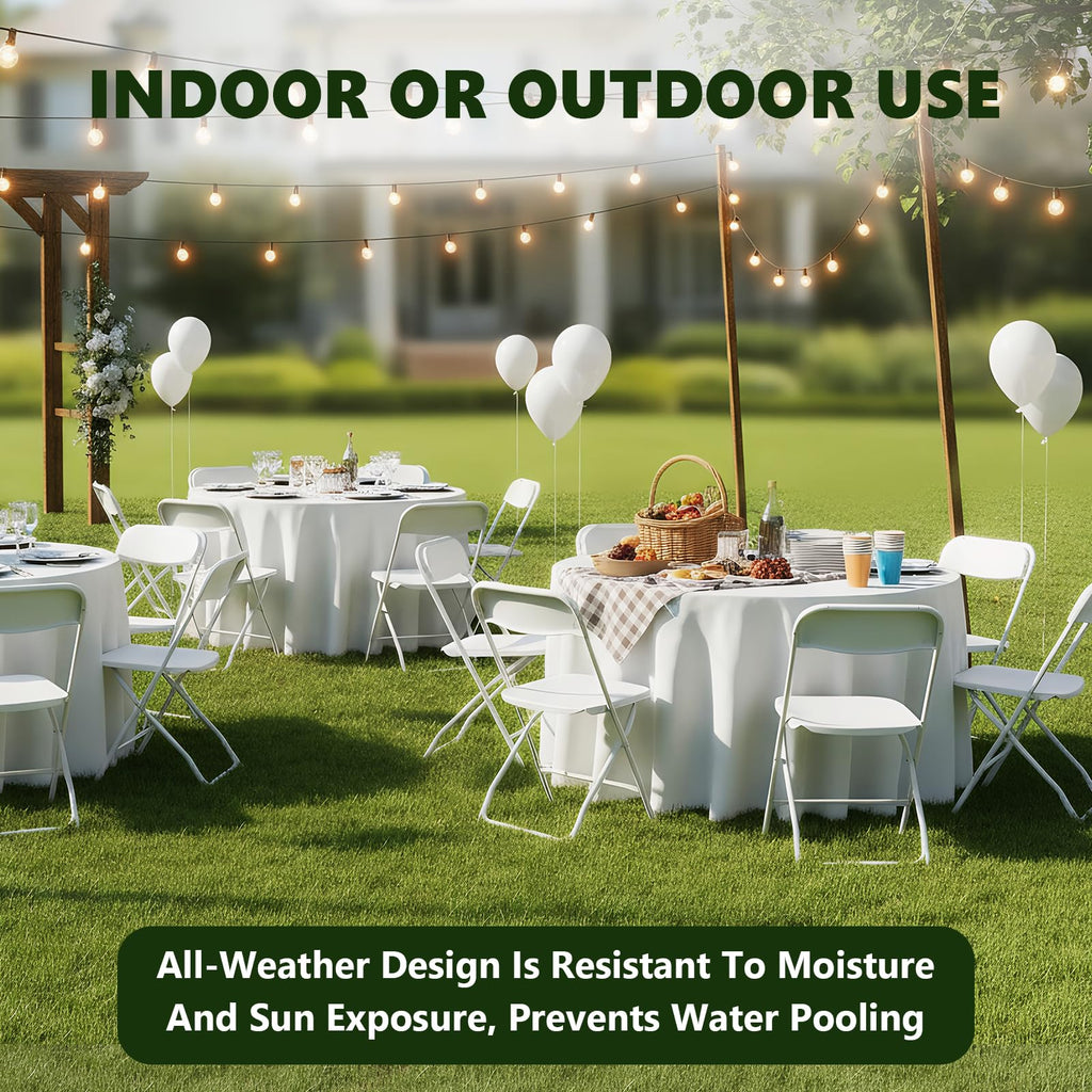 White 10 Pack Plastic Folding Chairs with Metal Frame V4982