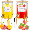 1 Gallon Glass Beverage Dispenser with Spigot, 2 Pack G91369