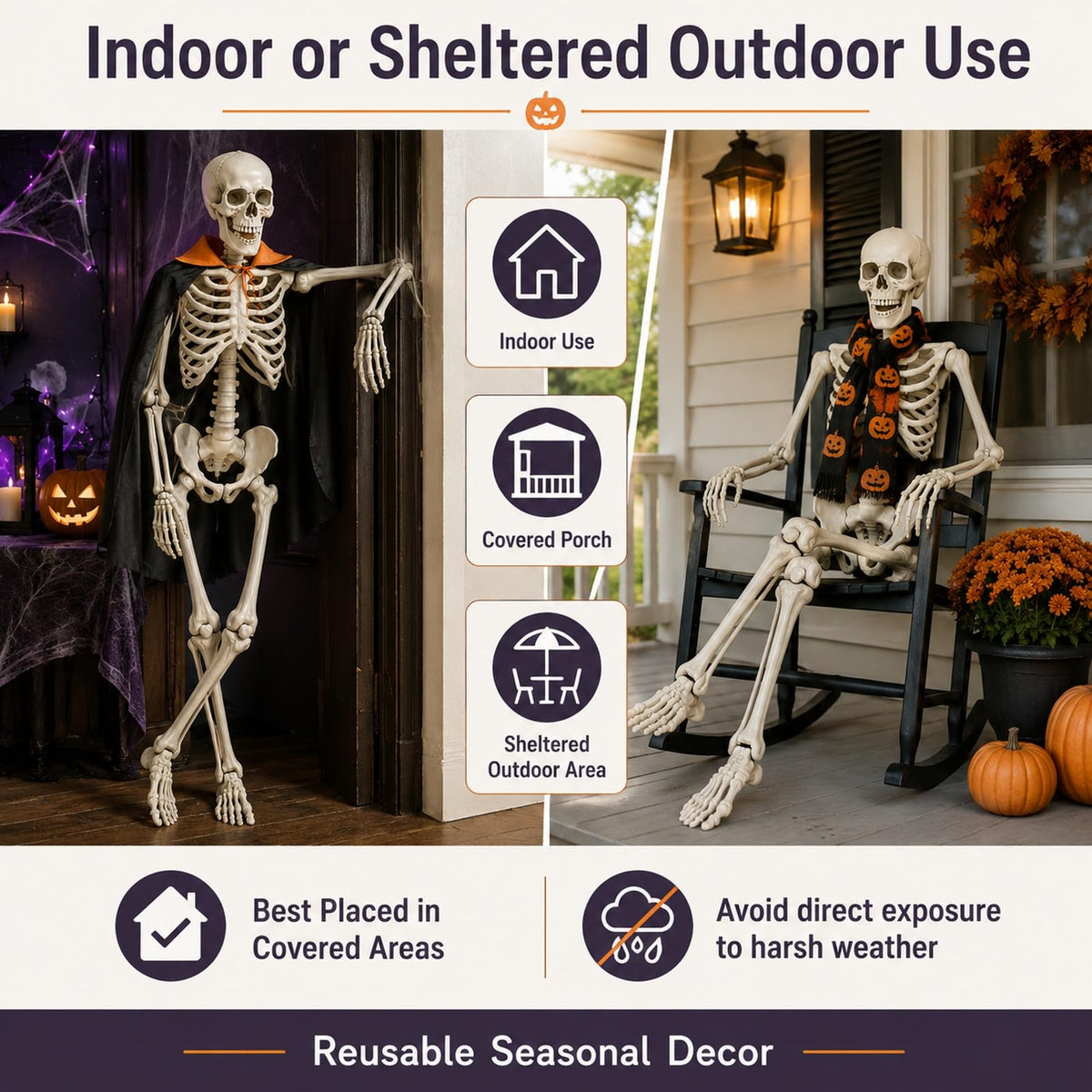 5.4 ft Full Body Plastic Skeleton Prop Q3214
