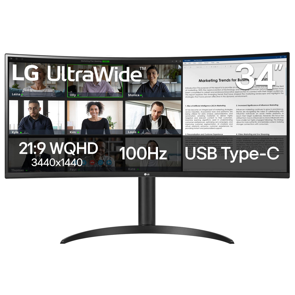 34-inch UltraWide WQHD Curved Computer Monitor M708056