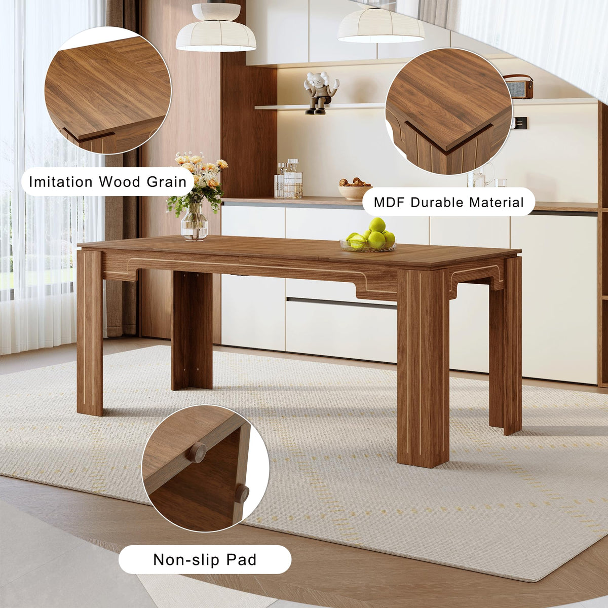 9 Piece Dining Table Set with 8 Pu Leather Chairs Y1727