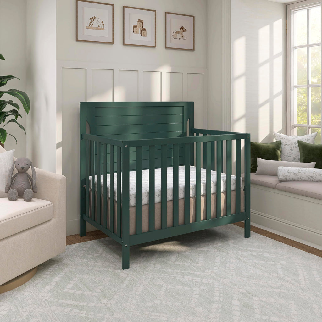 4-in-1 Convertible Mini Baby Crib with Mattress Pad H9983
