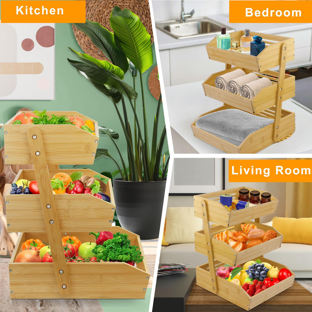 3 Tier Bamboo Fruit Basket T1455