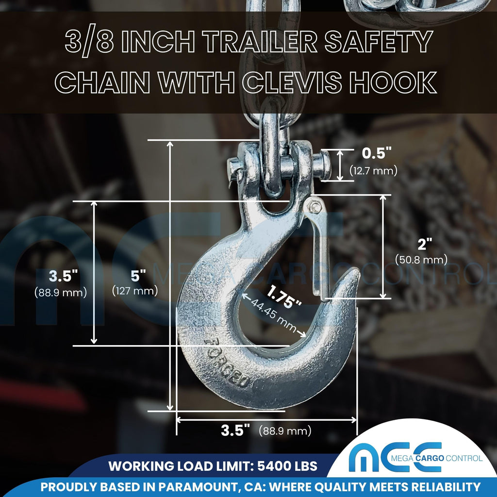 3/8" x 37" Grade 43 Safety Chain with Clevis Slip Hook Y326319