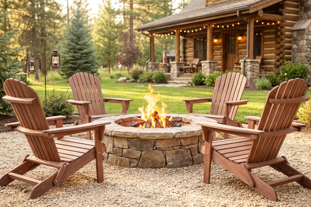 Wooden Folding Adirondack Chair Set of 2 Q36292