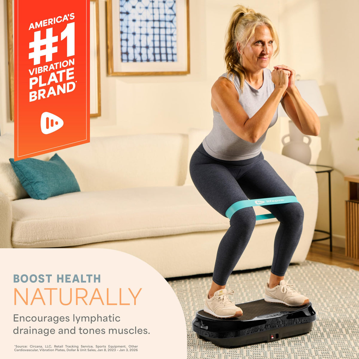 Mini Vibration Plate Exercise Machine with Resistance Bands V630276