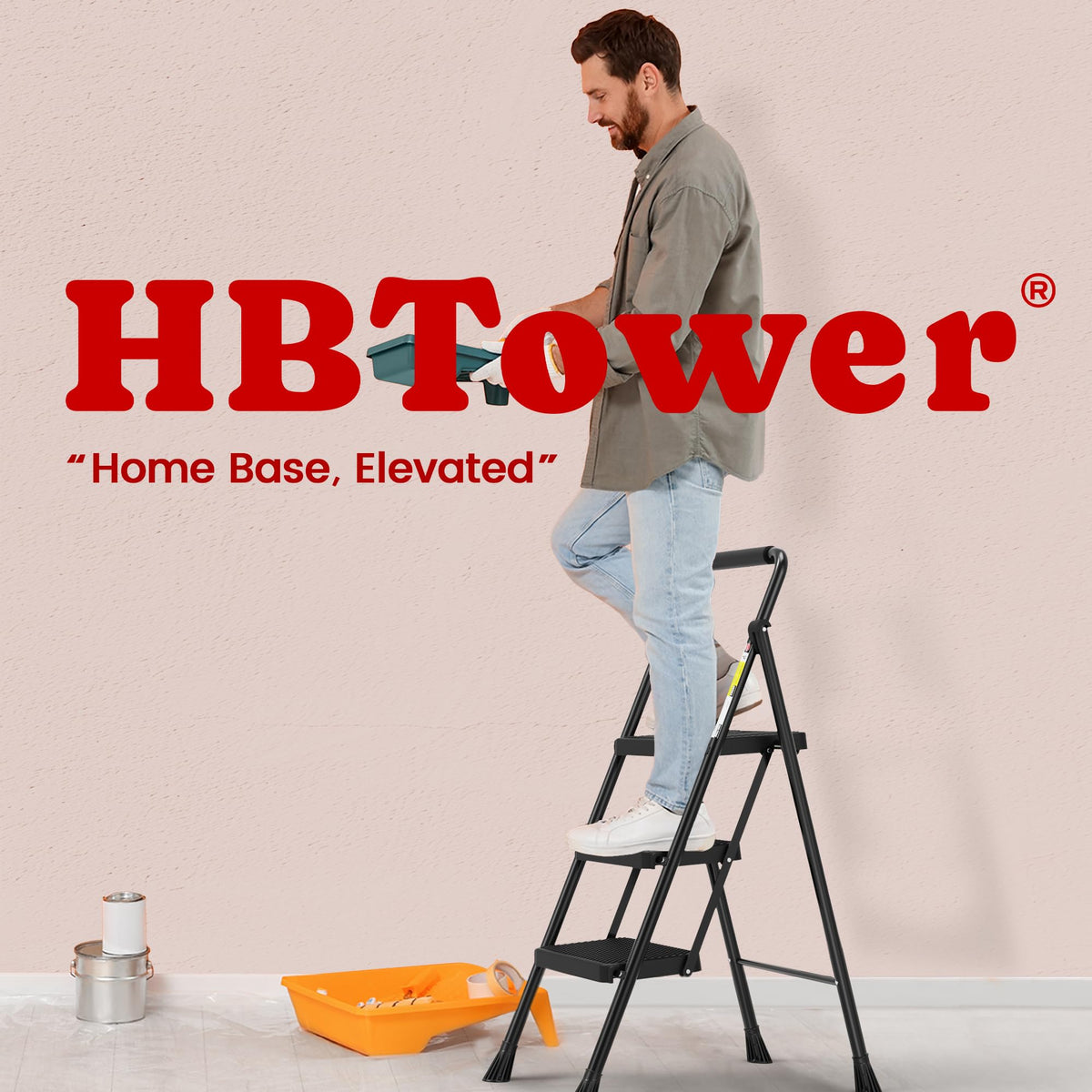 Folding Step Ladder with Anti-Slip Pedal Y78440