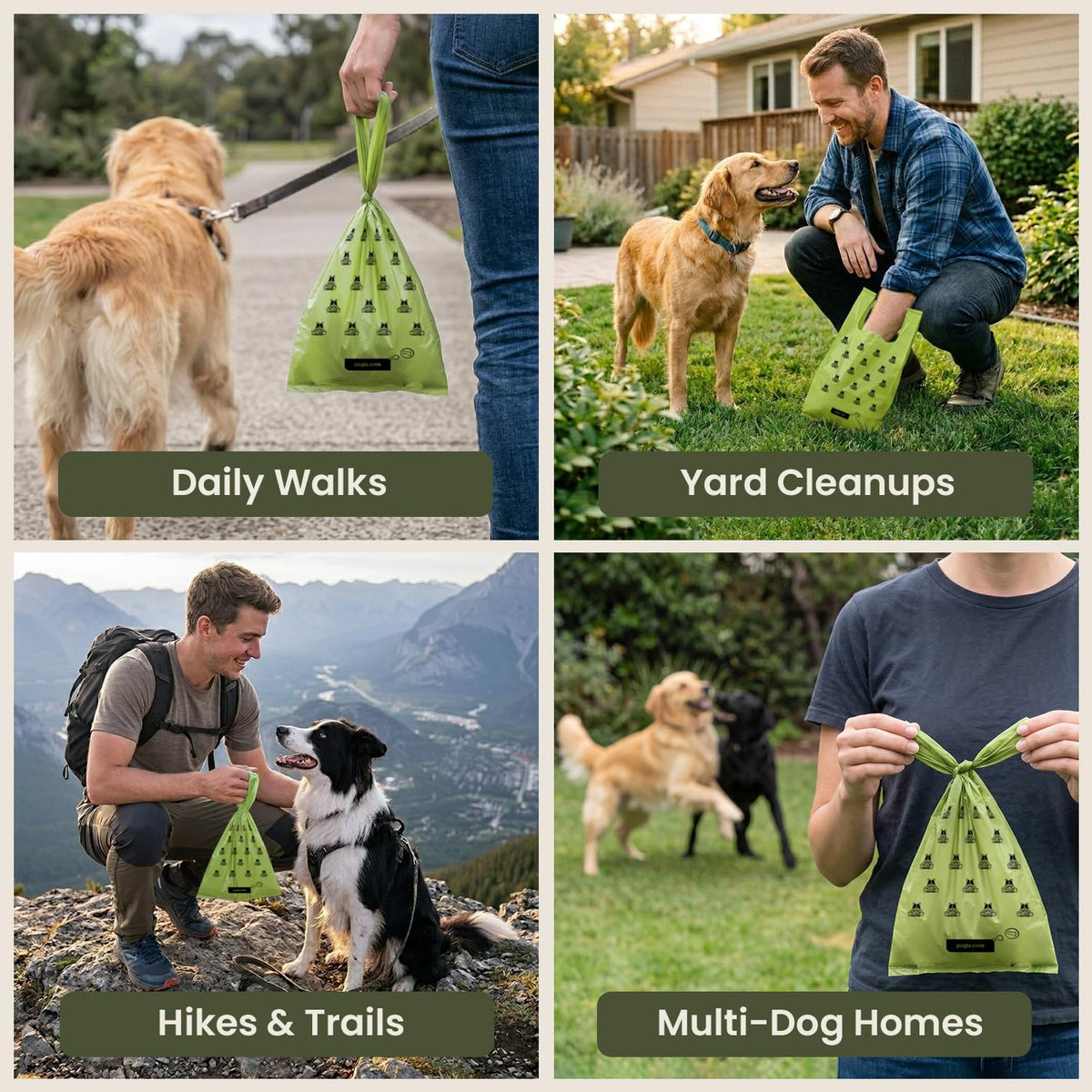 Large Dog Poop Bags with Handles, Fresh Scent, Extra Thick, 300 Bags K1597