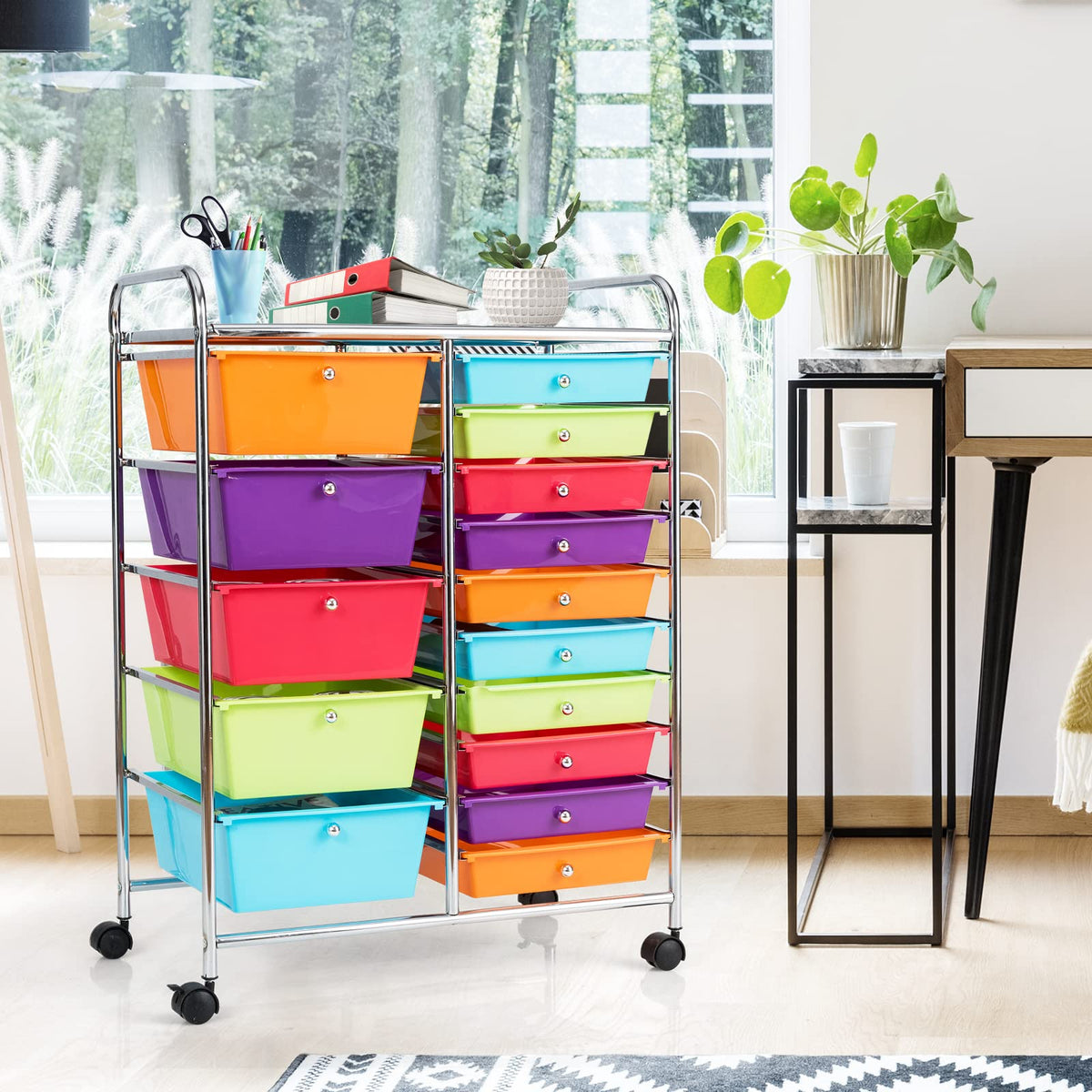 15 Drawer Rolling Storage Cart W57844