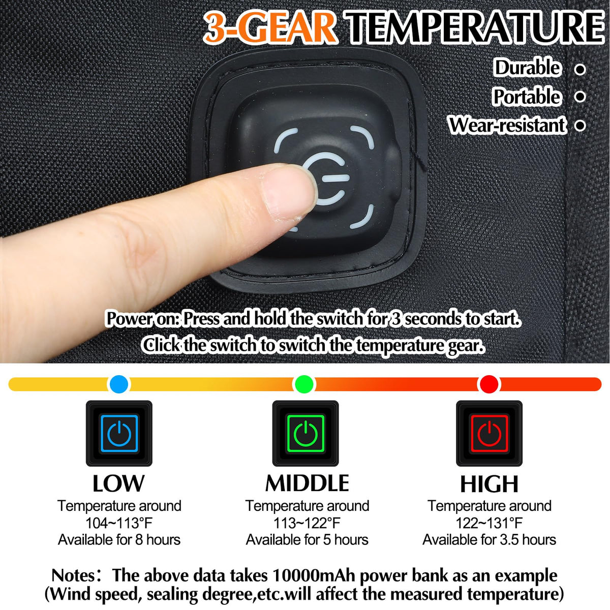 Black 2 Pcs USB Portable Heated Seat Cushion with Back Support Q621