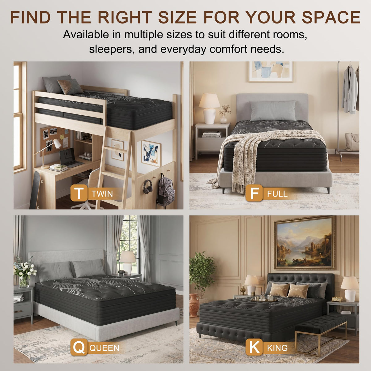 Full Size 12 Inch Hybrid Memory Foam Mattress T998536