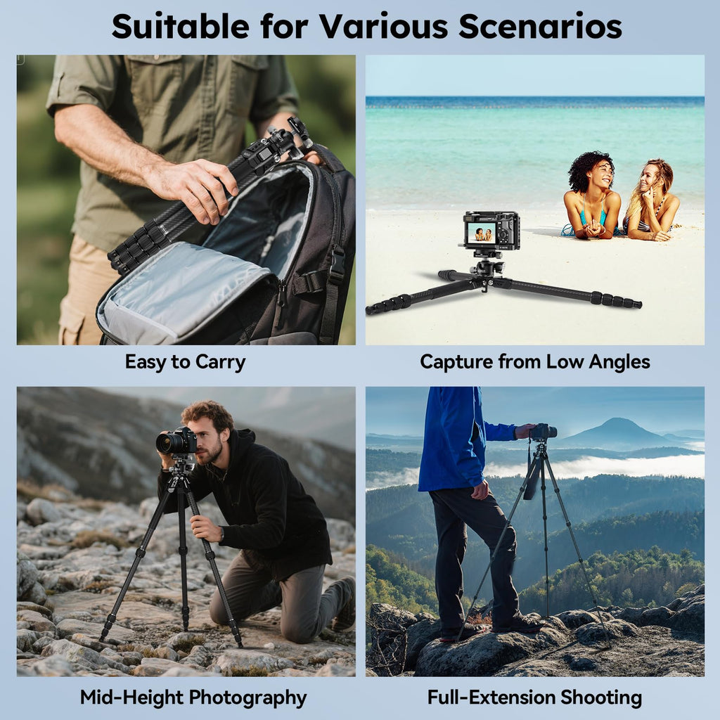 Carbon Fiber Travel Tripod with Quick Release Plate A357753