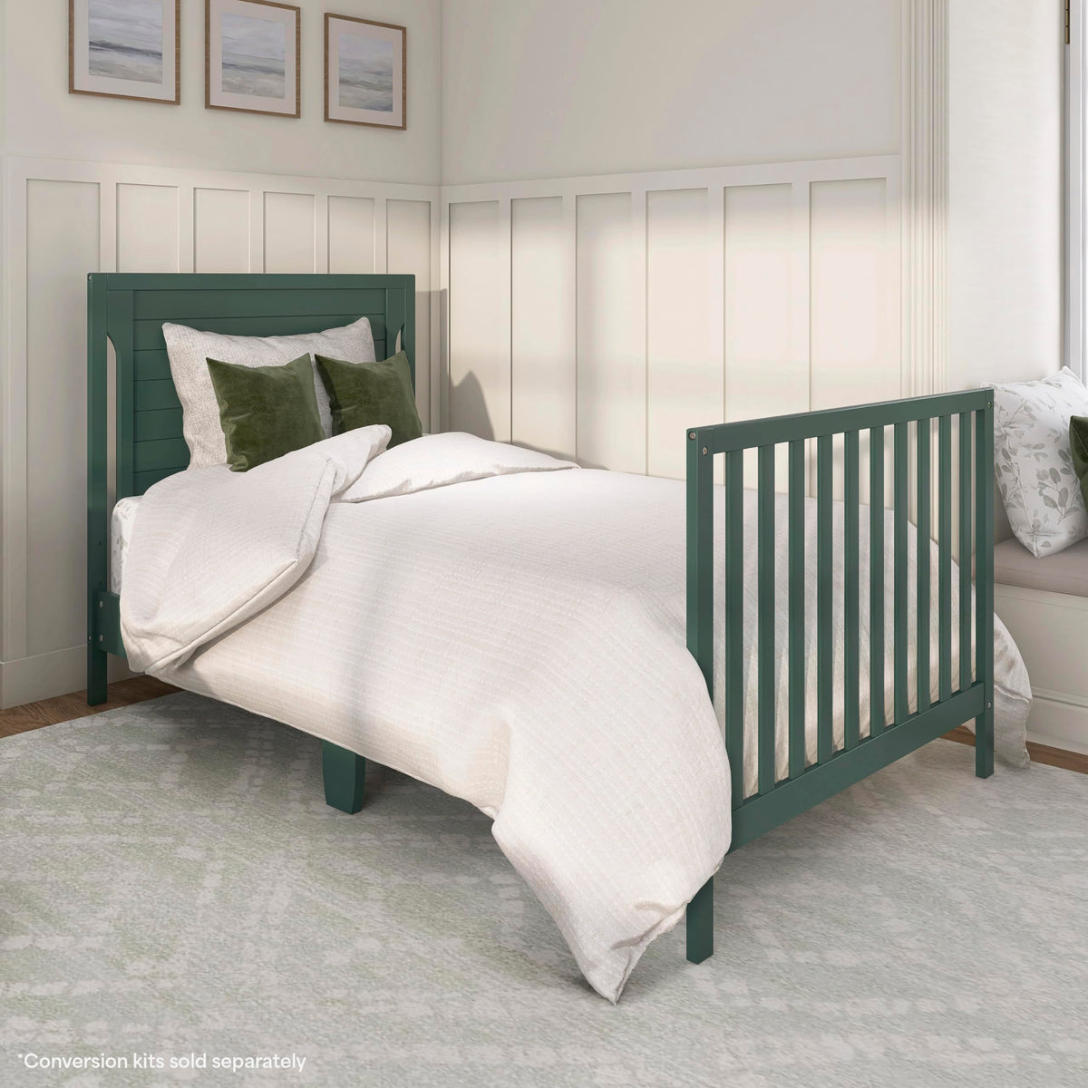 4-in-1 Convertible Mini Baby Crib with Mattress Pad H9983
