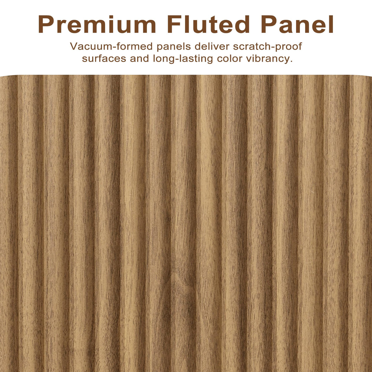 Natural Oak Fluted Wooden Sideboard Cabinet with 4 Doors I199849