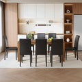 9 Piece Dining Table Set with 8 Pu Leather Chairs Y1727